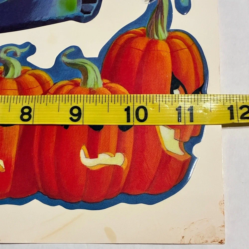 Halloween Window Clings Multicolor Frankenstein Pumpkins Vintage Vinyl Decor